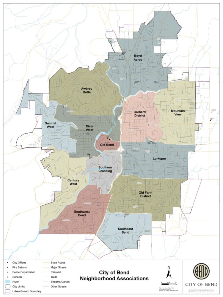 City Map of Bend, Oregon